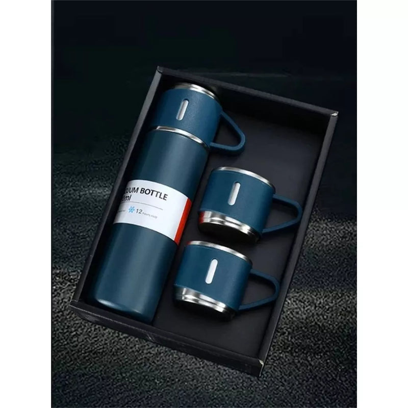 Kit Garrafa Térmica Vacuum Bottle Inox