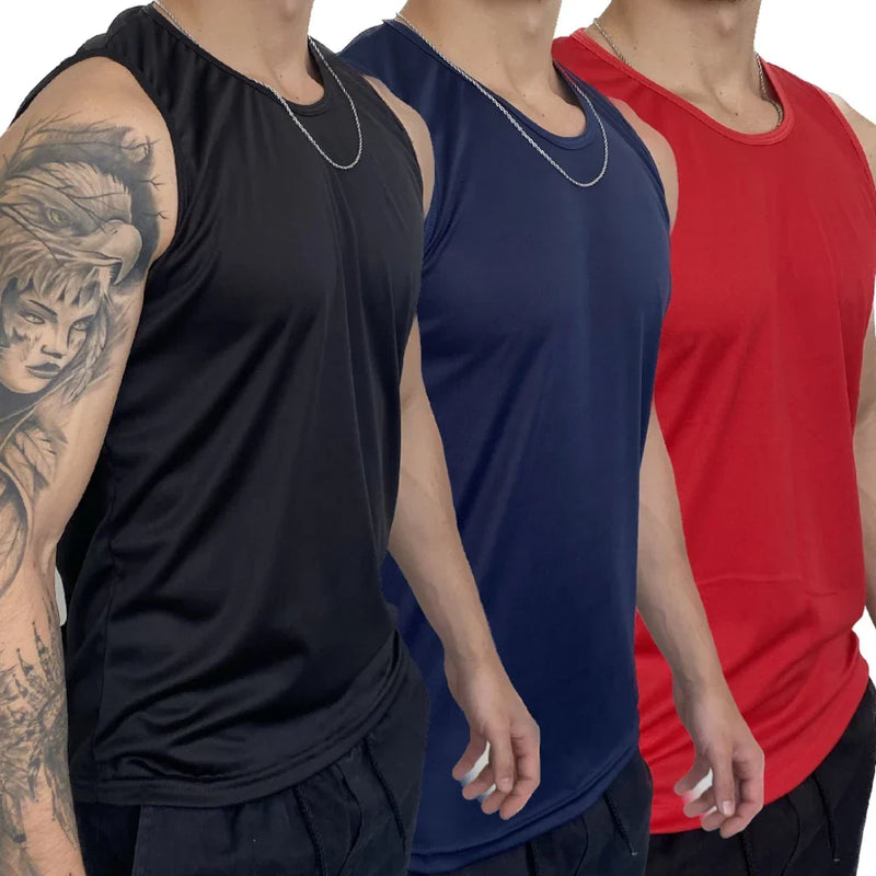 Kit com 3 Regatas Masculinas